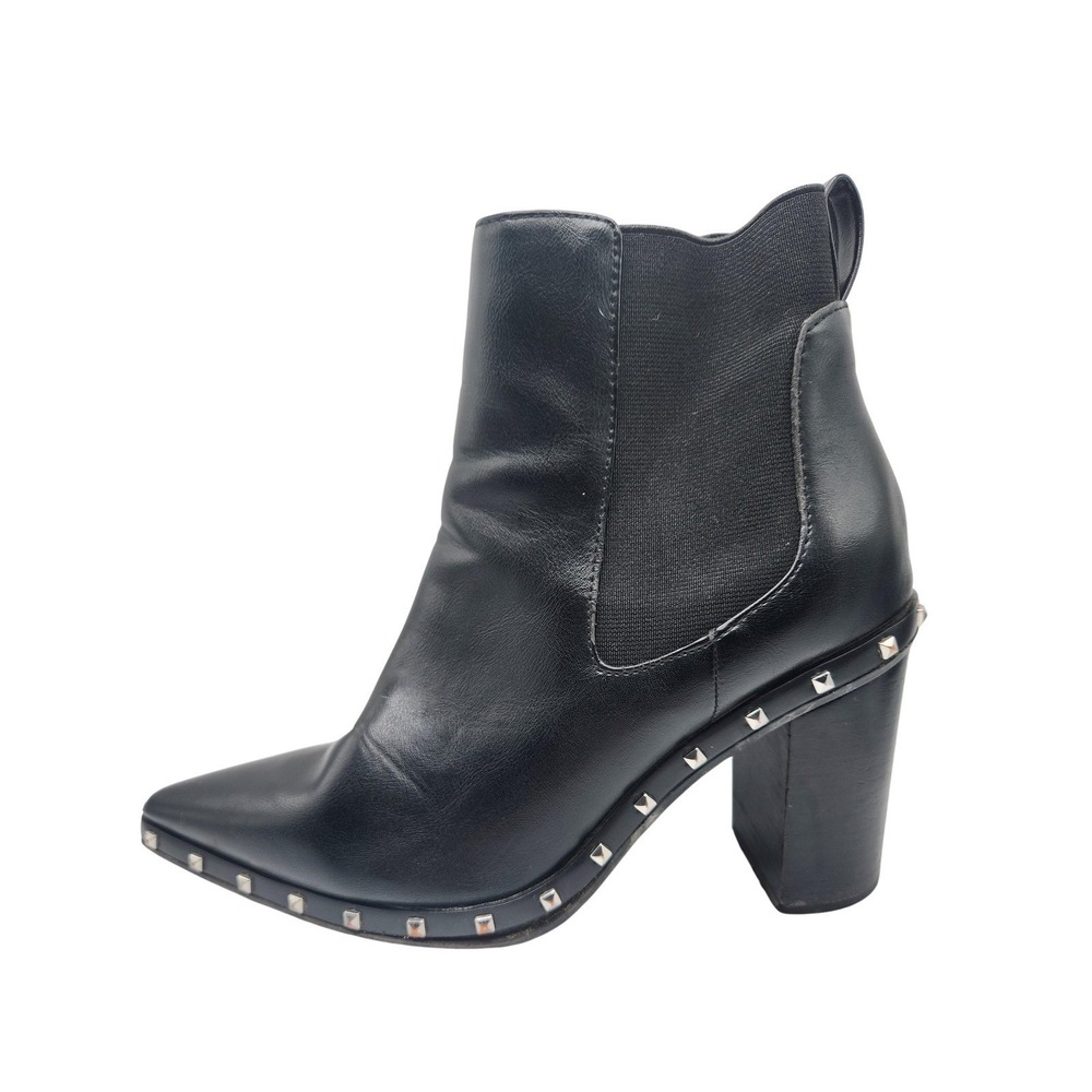 Charles By Charles David Boots‎ Womens Size 7 Black Studded Dodger Chelsea Ankle
